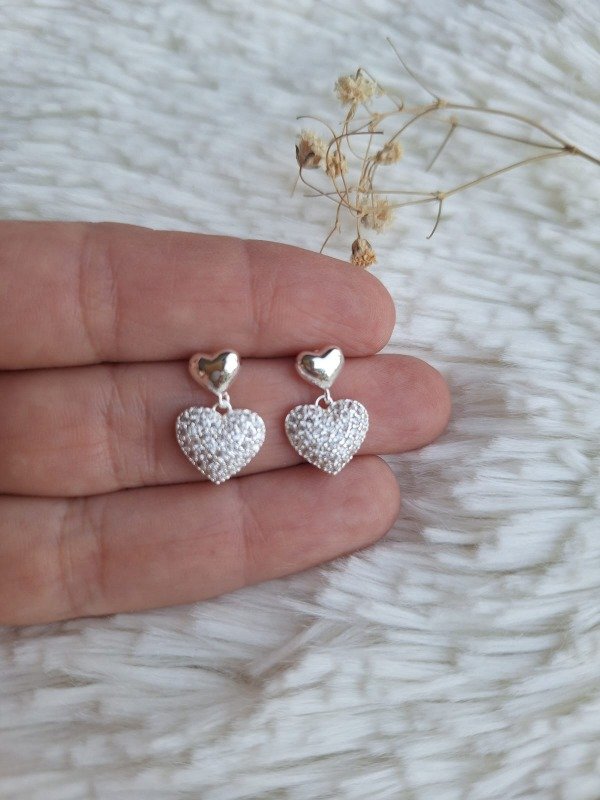 Producto - ABA0170 Aro Corazón con Corazón strass colgante