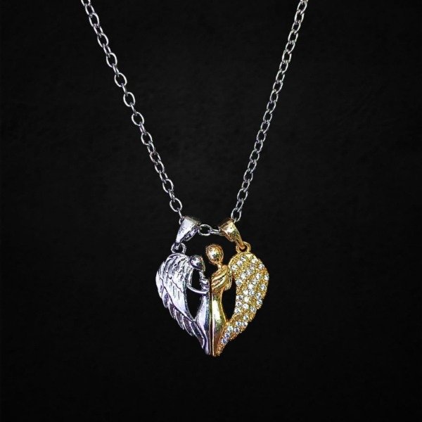 Producto - Collar imantado doble Ángeles (para dos) viene con dos cadenas