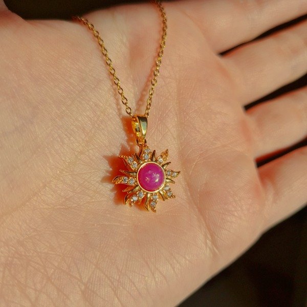 Producto - Collar Sol Rapunzel violeta (dije giratorio)