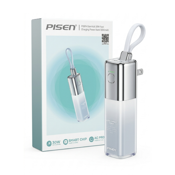 Producto - Power GlamVolt Power Bank 5000mAh Carga Rápida 30W - PISEN (Blue)
