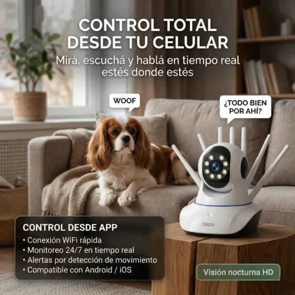 Producto - Camara De Seguridad IP WiFi 4 Antenas Noga NGW 20S HD Visión Nocturna - 2