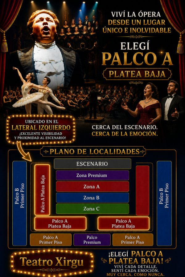Producto - Entradas para el show PALCO A PLATEA BAJA en TEATRO MARGARITA XIRGU
