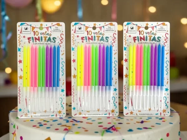 Producto - VELAS FINITAS FLUO (10 UNIDADES) - X1