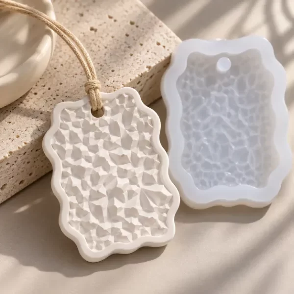 Producto - (2x1) Molde Silicona Diamante Llavero c/ Hueco x1 Ideal P/ Velas Resina Yeso N26