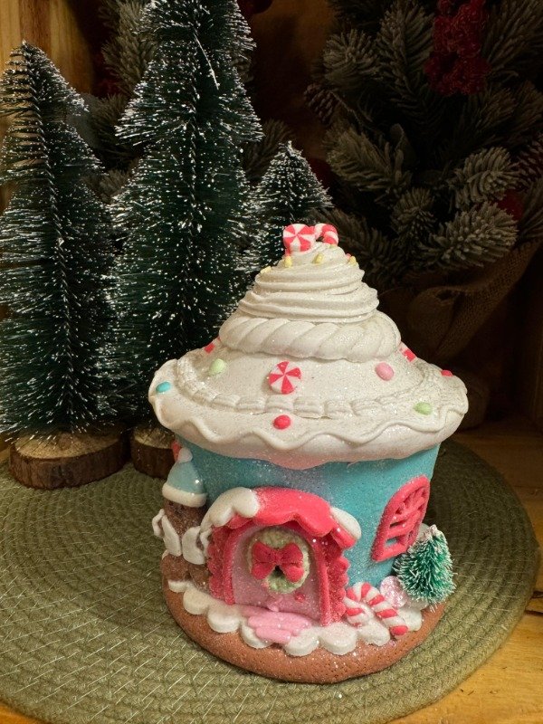 Producto - Casita Cupcake celeste con luz (Efectivo: 50.000)