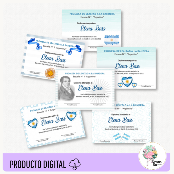 Producto - Diplomas Promesa Lealtad a la Bandera Editables