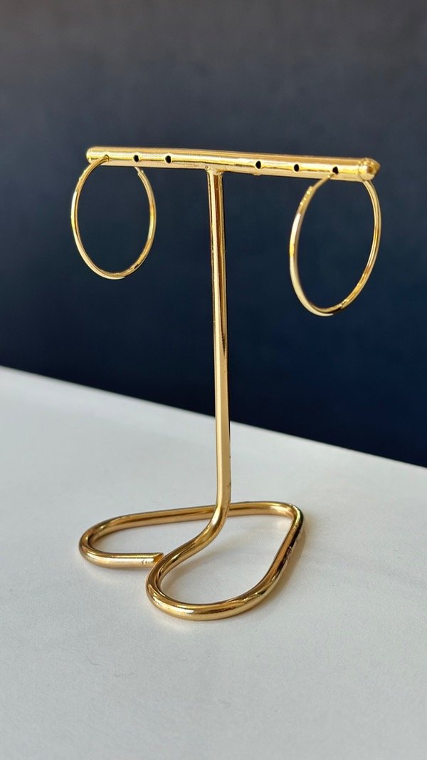 Producto - Argollas finas 1mm x 3,7cm laminadas en oro 18k