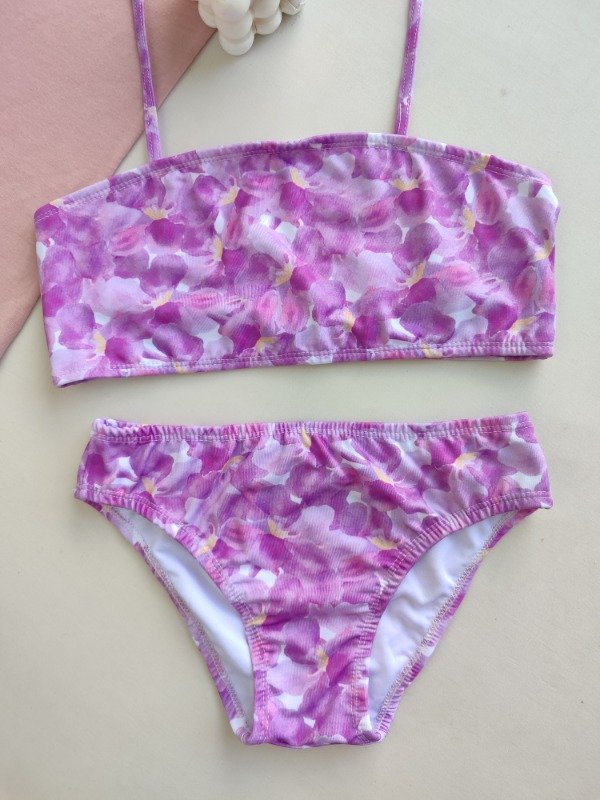 Producto - Bikini infantil flor lila