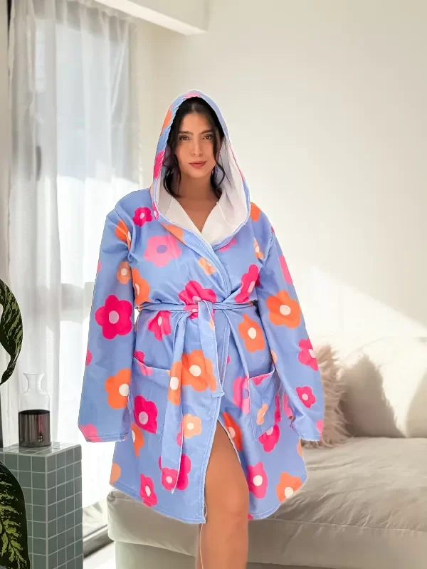 Producto - Bata Flores LIla - 0