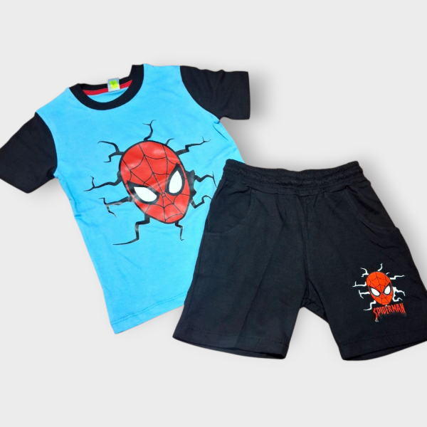 Producto - Conjunto Spiderman Celeste T4 T10