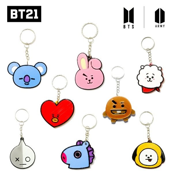Producto - PACK LLAVEROS BT21 (8 UNIDADES)
