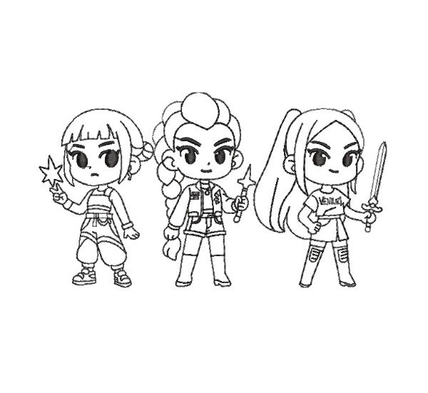 Producto - Matriz Guerreras Kpop (sólo contorno)