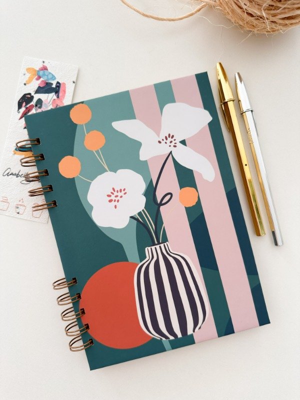 Producto - Cuaderno A5 "Un florero a rayas"