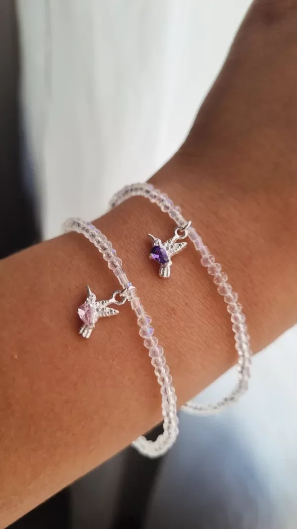 Producto - Pulseras colibri mostacillas plata 925