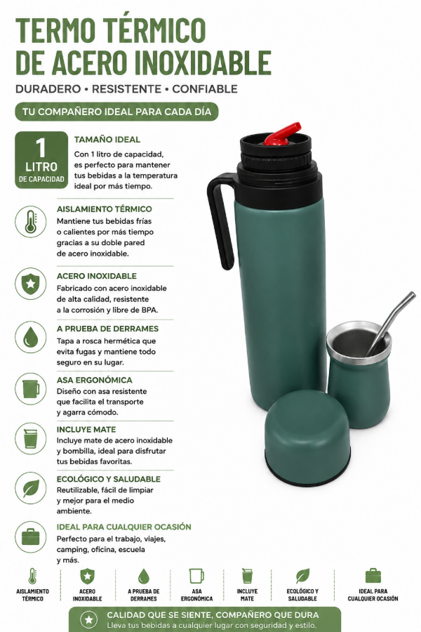 Producto - Set mate termo con manija