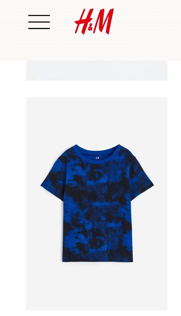 Remera manga corta HyM talle 2 azul