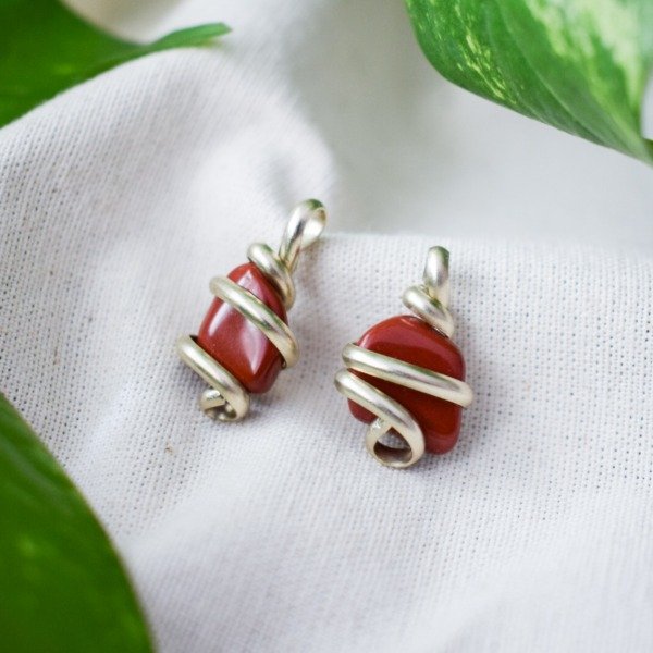 Producto - Dije Jaspe Rojo en Alpaca