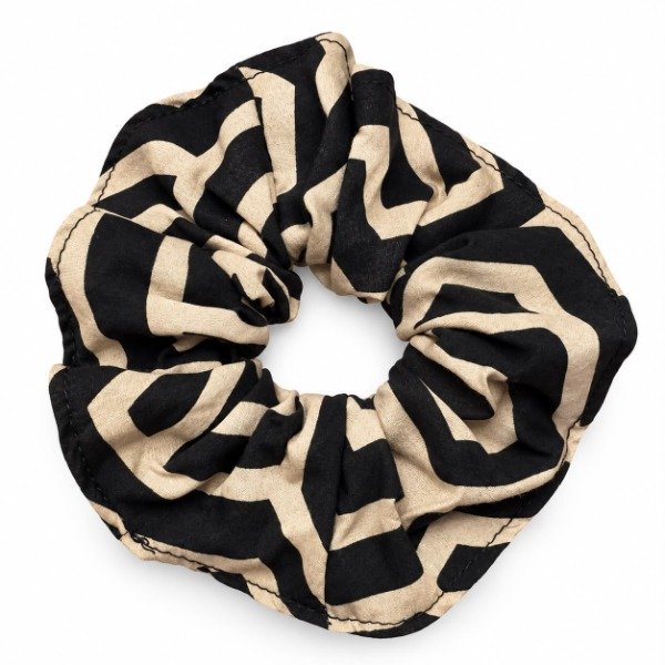 Producto - Scrunchie Geometric Black and Beige