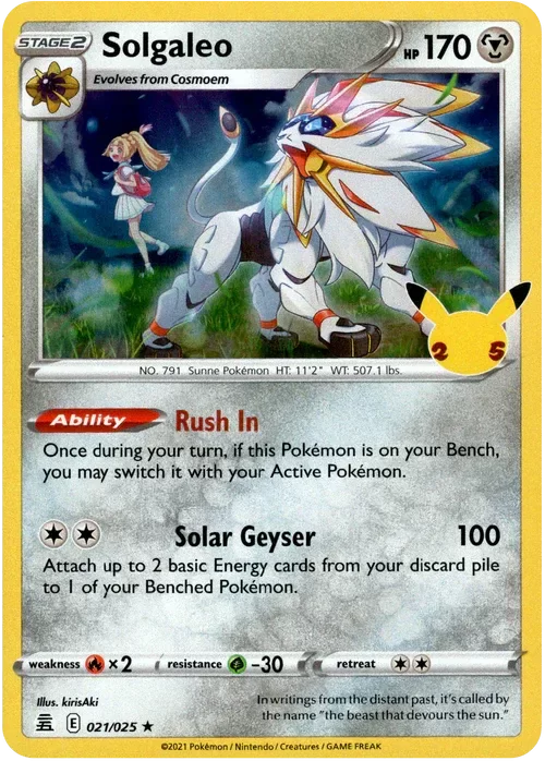 Producto - Solgaleo - 021/025 - Celebrations - Holo