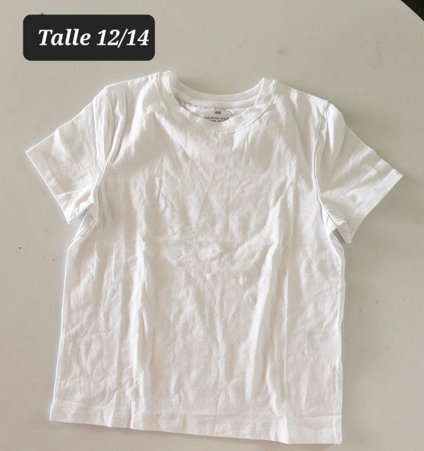 Producto - Remera manga corta HyM talle 12/14 blanca