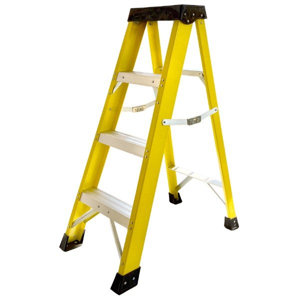 Producto - Escalera dieléctrica de 3 escalones con bandeja portaobjetos
