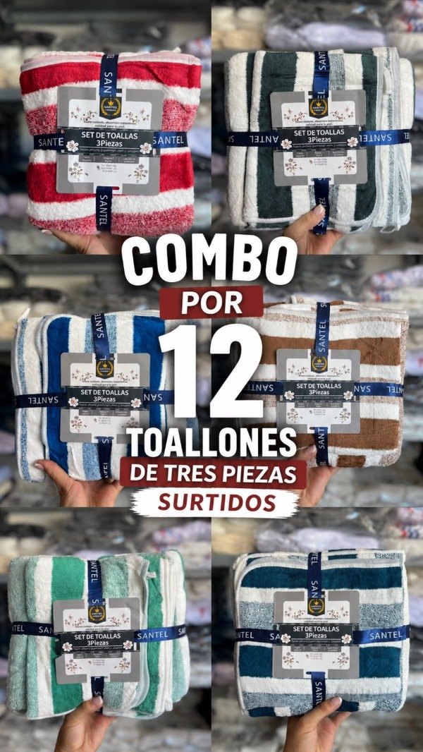 Producto - COMBO X12 toallon 3 piezas, surtido