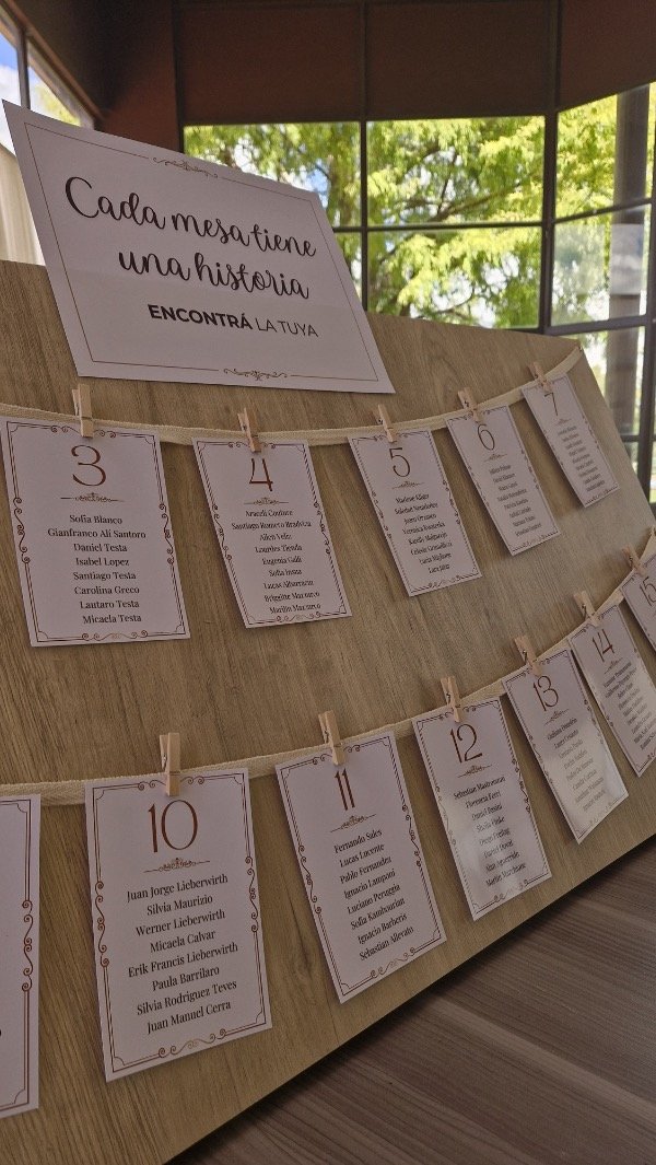 Producto - Carteles de mesa con invitados