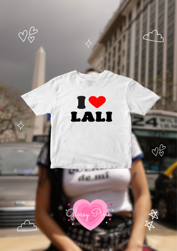 Baby tee i love lali - vinilo textil