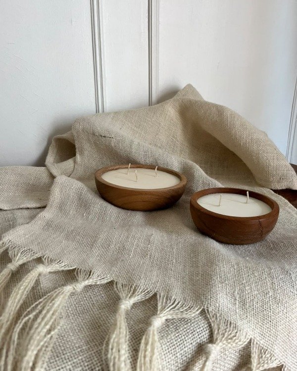 Producto - PROMO. Camino de mesa + 2 Velas de soja en cuenco