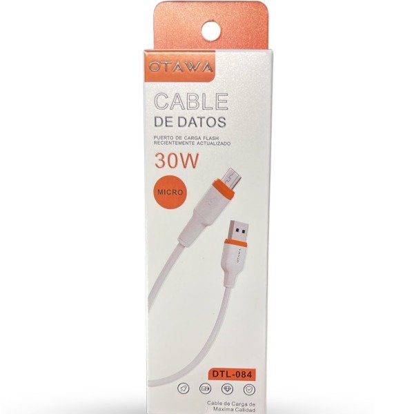 Producto - Cable De Datos Y Carga Rápida Otawa DTL-084 Micro USB 30W