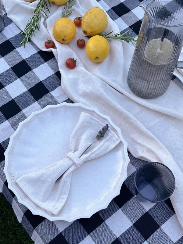 Producto - Mantel Capri blanco y negro tusor