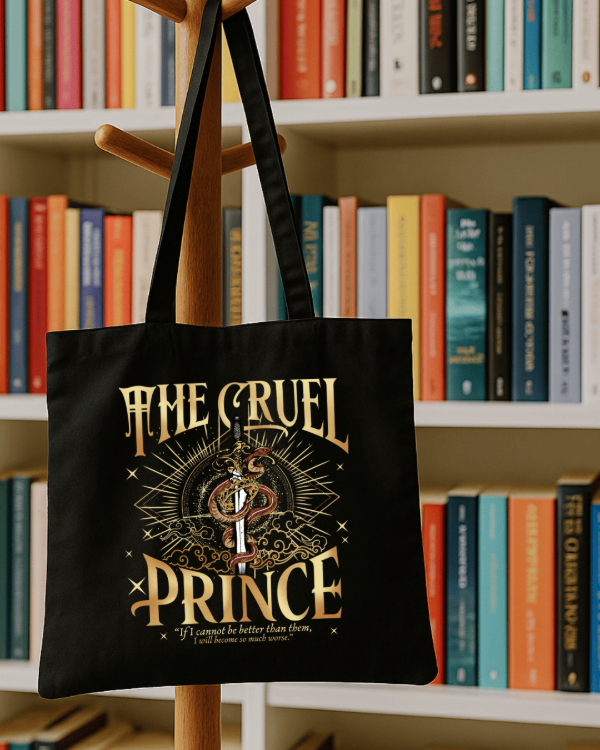 Producto - Tote Bag "The Cruel Prince" gabardina negra