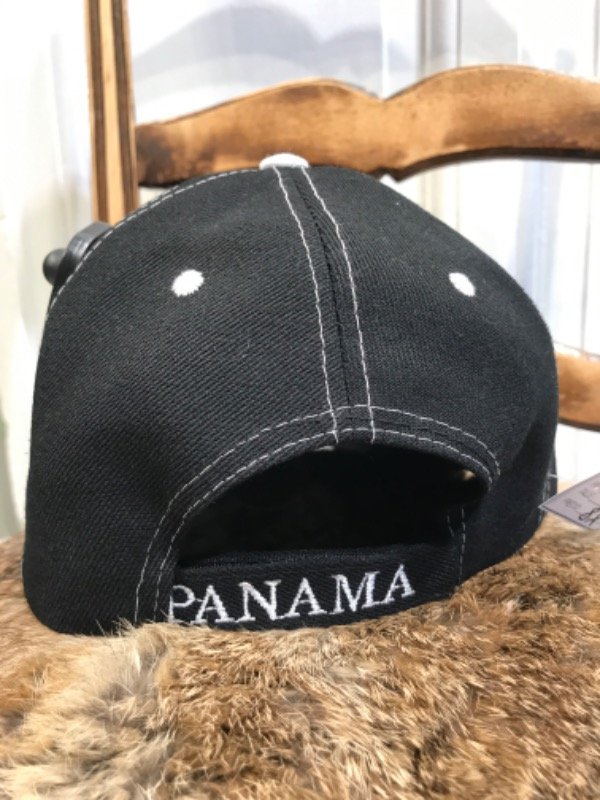 Producto - Gorra PANAMA negra y blanca bordados- PRECIO: 8x - 3