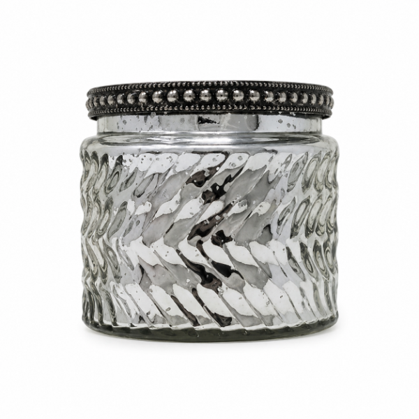 Producto - MALDIVAS PORTAVELAS TEXTURA DIAGONAL SILVER -A551-