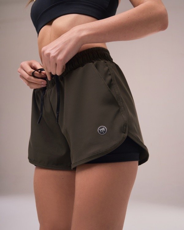 Producto - Short Luma Verde Musgo/Negro