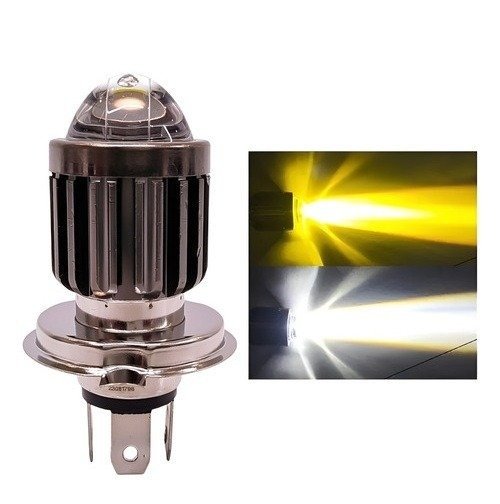 Producto - LED MOTO H4 CON LUPA - BLANCO Y ÁMBAR