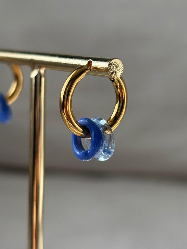 Producto - Aros Dony Dobles Lavanda Vidrio Murano