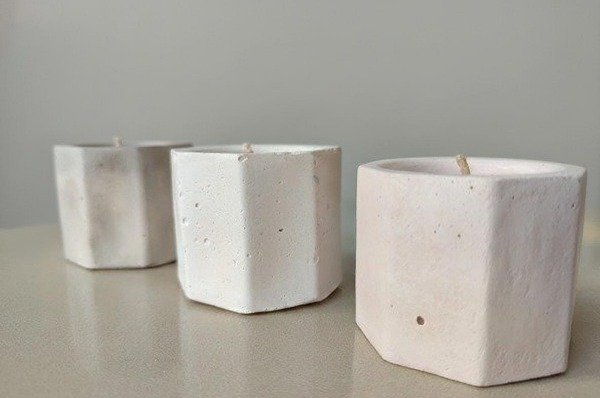 Producto - Vela de soja en cemento Pequeñas