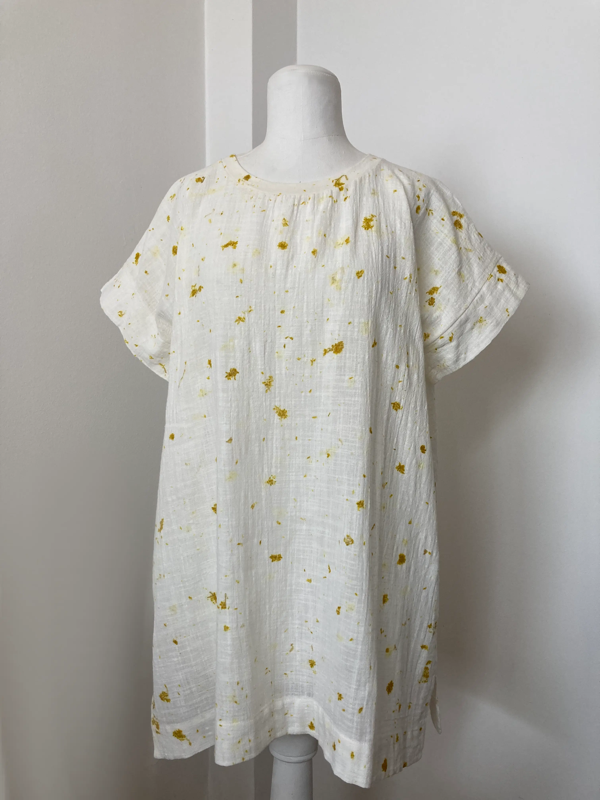 Producto - Túnica de algodón estampada con flores de Marcela - ecoprint