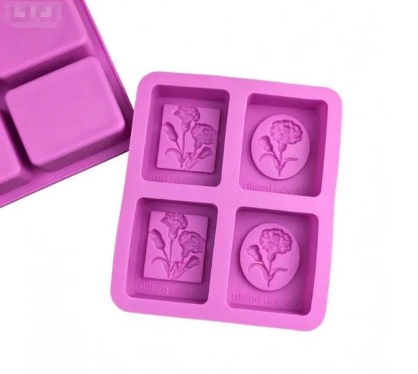 Producto - MOLDE SILICONA X4 FLORCITAS ESTAMPADAS