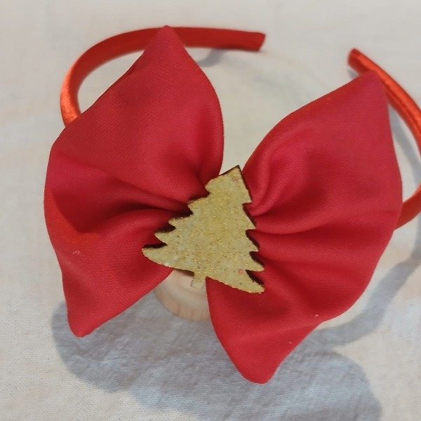 Producto - Vincha con moño rojo y árbol