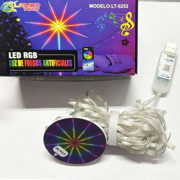 Producto - Tira luces LED fuego artificial RGB a control remoto - 4