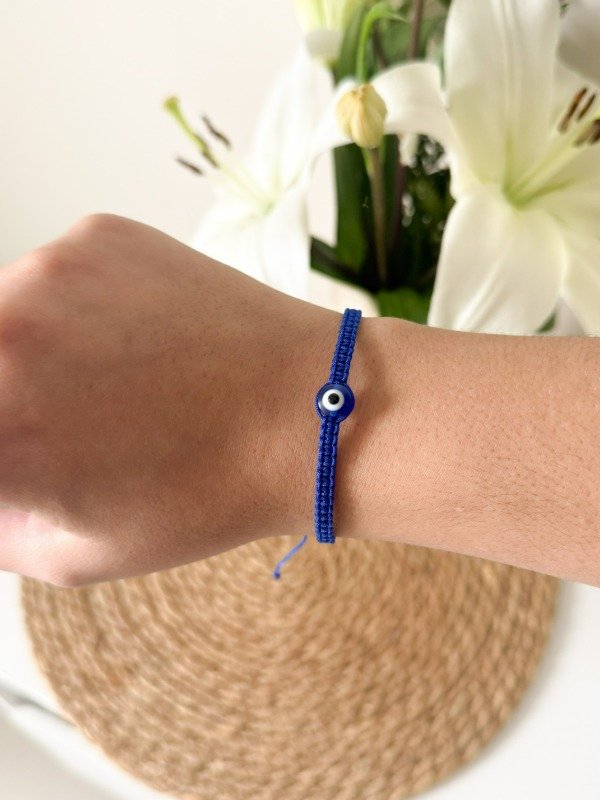 Producto - Pulsera Tejida Ojo Turco Azul