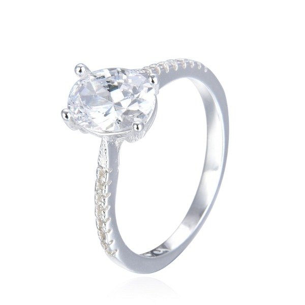 Producto - Anillo compromiso piedra ovalada 6x8mm
