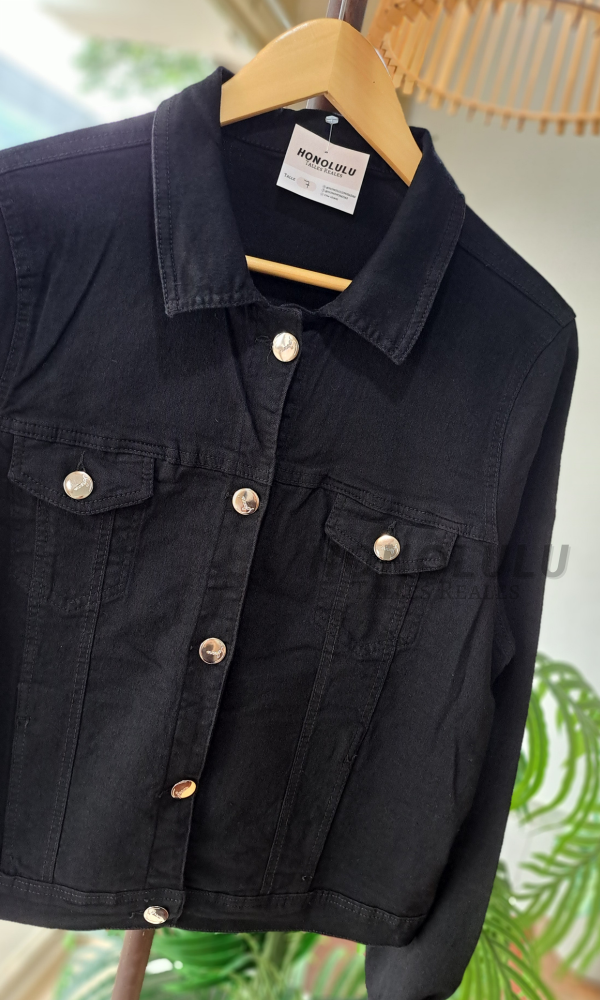 Producto - Campera Elastizada de Jean Negro - 1