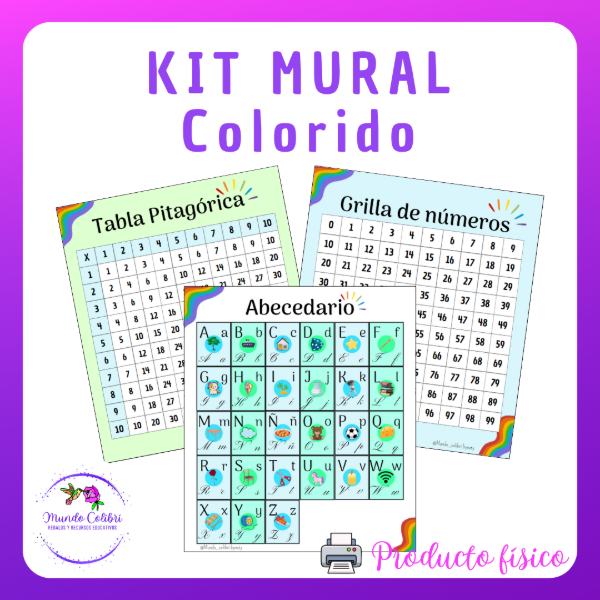 Producto - Kit Mural Educativo:  "Colorido" (Impreso)