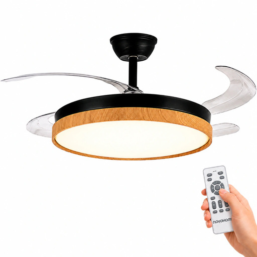 Producto - Ventilador de Techo -4 aspas retractiles -modo frio/calor -luz led -control remo - 1