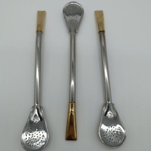 Producto - Bombilla Curva de Acero Inoxidable 304 con Mini Pico de Bronce