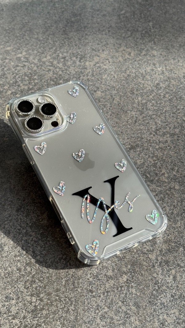 Producto - Case Trama Corazones Tornasol Personalizada