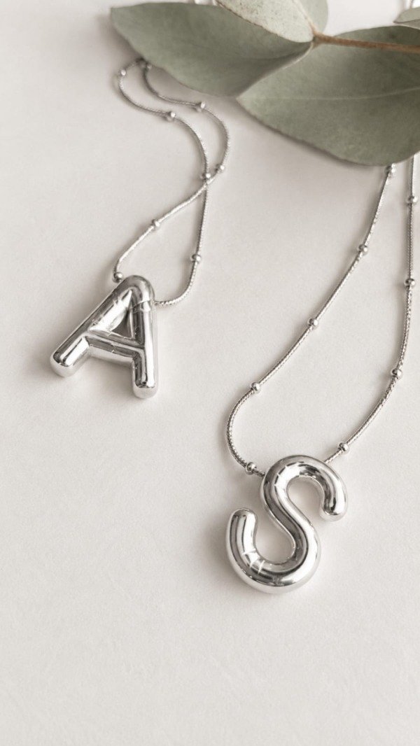 Producto - Conjunto acero dije inicial chunky y cadena